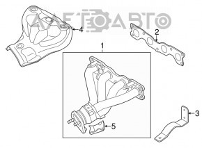 Colectorul de evacuare cu catalizator pentru Kia Optima 11-15 2.4 are sonda lambda defectă.