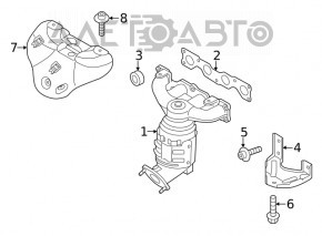 Colector de evacuare cu catalizator pentru Kia Sorento 10-15 2.4