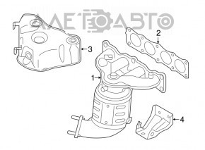 Colector de evacuare cu catalizator pentru Hyundai Sonata 15-19 2.4