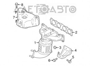 Colector de evacuare cu catalizator pentru Hyundai Santa FE 19-20 AWD 2.4