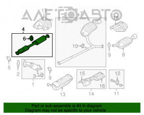 Tubulatura de evacuare intermediară Kia Optima 11-15 2.4 fără catalizator.