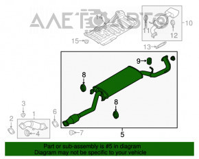 Traseul de evacuare cu catalizator pentru Hyundai Santa FE Sport 17-18, partea de mijloc, este disponibil.