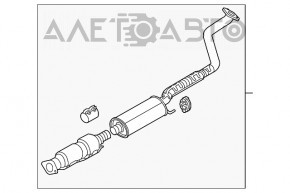 Traseul de evacuare intermediar fără catalizator pentru Kia Forte 4d 17-18 restilizat 2.0.