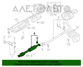 Catalizatorul de pe partea de mijloc a traseului de evacuare pentru Hyundai Sonata 15-19 2.4 SE a fost îndepărtat.