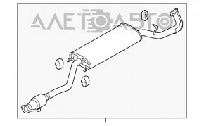 Tubul de evacuare intermediar cu catalizator pentru Hyundai Santa FE Sport 13-16, motorizare 2.4