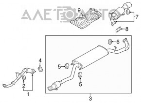 Tubul de evacuare intermediar cu catalizator pentru Hyundai Santa FE Sport 13-16, motorizare 2.4