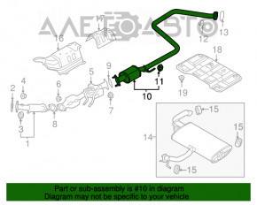 Traseul de evacuare intermediar pentru Kia Niro 17-22 HEV, PHEV.