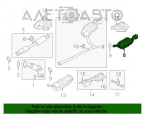 Silencer spate, partea stângă a butoiului Kia Optima 11-13 2.4 ruginit.