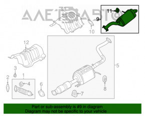 Silentiosul din spate cu teava Kia Soul 14-19 1.6