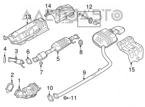 Silentiosul din spate cu teava pentru Hyundai Sonata 15-17 1.6T