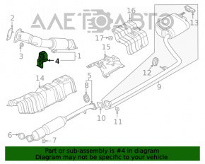 Кронштейн приёмной трубы Hyundai Sonata 20- 1.6, 2.0H, 2.5