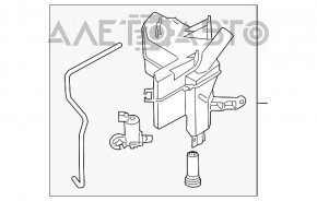 Rezervorul de spălare a parbrizului Nissan Murano z51 09-14 fără gât și senzor.