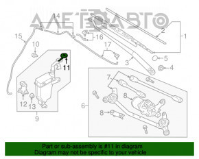 Capacul rezervorului de lichid de spălare Nissan Versa 12-19 SUA