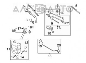 Capacul rezervorului de lichid de spălare Nissan Murano z51 09-14