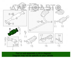 Convertor catalitic inferior Hyundai Sonata 11-15