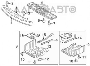 Protecție pentru bara frontală Kia Optima 14-15, reparație, gaură