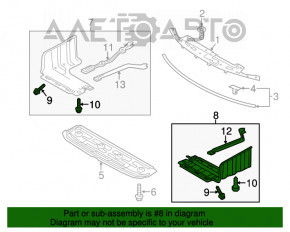 Protecția motorului stânga Kia Optima 11-13 hibrid, ruptă