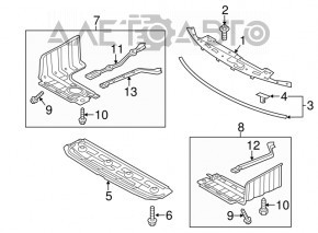 Protecția motorului stânga Kia Optima 11-15 hibrid nou OEM original