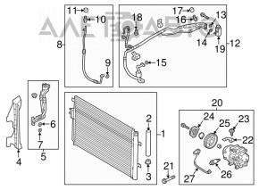 Deflectorul radiatorului dreapta pentru Hyundai Santa FE Sport 13-18 2.0T