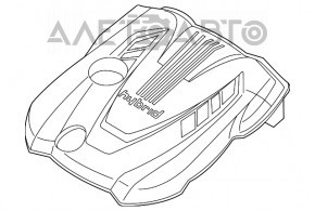 Capacul motorului Kia Optima 11-15 hibrid, cromat umflat