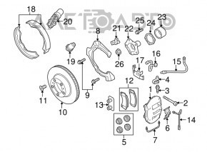 Placă de frână spate stânga Porsche Panamera 10-16 4.8