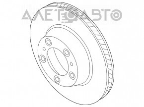 Placă de frână spate dreapta Porsche Panamera 10-16 4.8 350/27mm