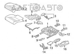 Scaun de pasager Porsche Panamera 10-16 fără airbag, electric, încălzire, ventilație, memorie, piele roșie, Sport.