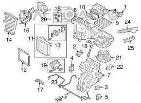 Actuator motor dreapta jos pentru unitatea de control a încălzirii și aerului condiționat pentru VW Jetta 19-