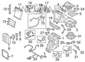 Actuatorul motorului care acționează încălzirea și aerul condiționat pentru Audi A3 8V 15-20 cu dual zone