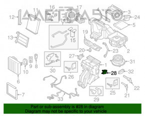 Motorul actuatorului stâng superior pentru acționarea sistemului de încălzire și aer condiționat pentru VW Jetta 19- dual zone, nou, original OEM.