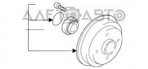 Toba de frână spate dreapta Ford Focus 98-04 cu rulment de 230 mm