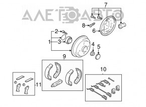 Toba de frână spate dreapta Ford Focus 98-04 cu rulment de 230 mm