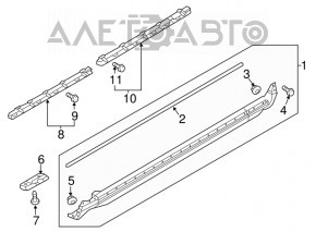 Clipsul de fixare a capacului aripii Volvo XC90 16-22, set de 3 bucăți, incomplet.