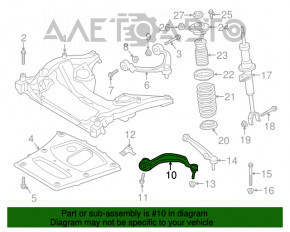 Maneta inferioară față stânga BMW 5 F10 11-16, ruptă silentblocul.