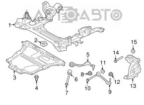 Maneta inferioară dreapta față BMW 3 F30 12-18 AWD nou OEM original