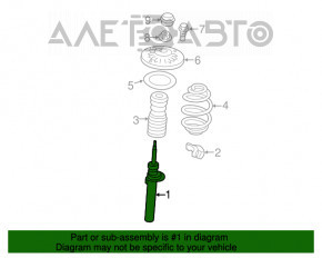 Amortizorul frontal stânga BMW X3 F25 11-17 ruginit.