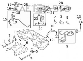 Capacul gurii de umplere a rezervorului de combustibil Hyundai Elantra AD 17-20 nou OEM original