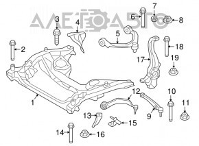 Maneta jos fata dreapta fata BMW 5 G30 17-23 RWD silentios crapat