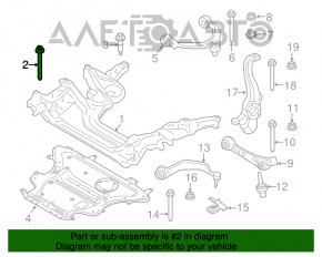 Şurub de fixare a suportului frontal al şasiului, 4 bucăţi, BMW 7 G11 G12 16-22, 95 mm.