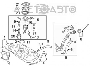 Pompă de combustibil, pompă de benzină, rezervor complet asamblat Hyundai Veloster 12-15 pre-restilizare