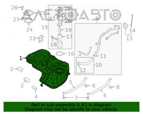 Топливный бак Hyundai Santa FE 19-20 2.0, 2.4