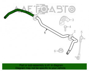 Stabilizatorul frontal pentru BMW X1 F48 16-22 cu bucșe