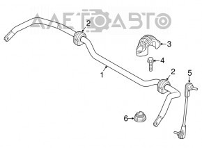 Stabilizatorul frontal pentru BMW X1 F48 16-22 cu bucșe