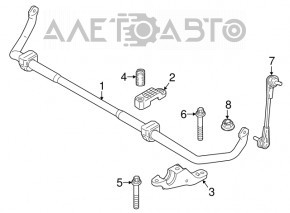 Suportul de fixare a stabilizatorului față stânga jos BMW 5 G30 17-23 AWD