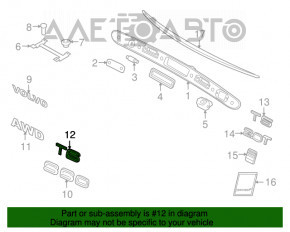 Emblema inscriptionată pe ușa portbagajului T6 a Volvo XC90 16-22.