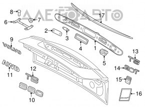 Emblema inscriptionată pe ușa portbagajului T6 Volvo XC90 16-22