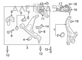 Maneta superioară frontală stângă Volvo XC90 16-22 nouă OEM originală