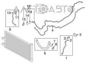 Compresorul-condensator al sistemului de aer condiționat pentru Volvo XC90 16-22 T5, T6