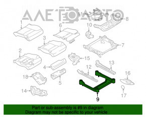 Suportul pentru scaunul din față stânga Volvo XC90 16-22