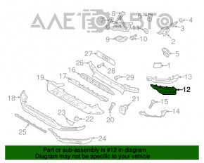 Grila bara fata dreapta Volvo XC90 16-19 cu ornamente cromate pentru senzorii de parcare